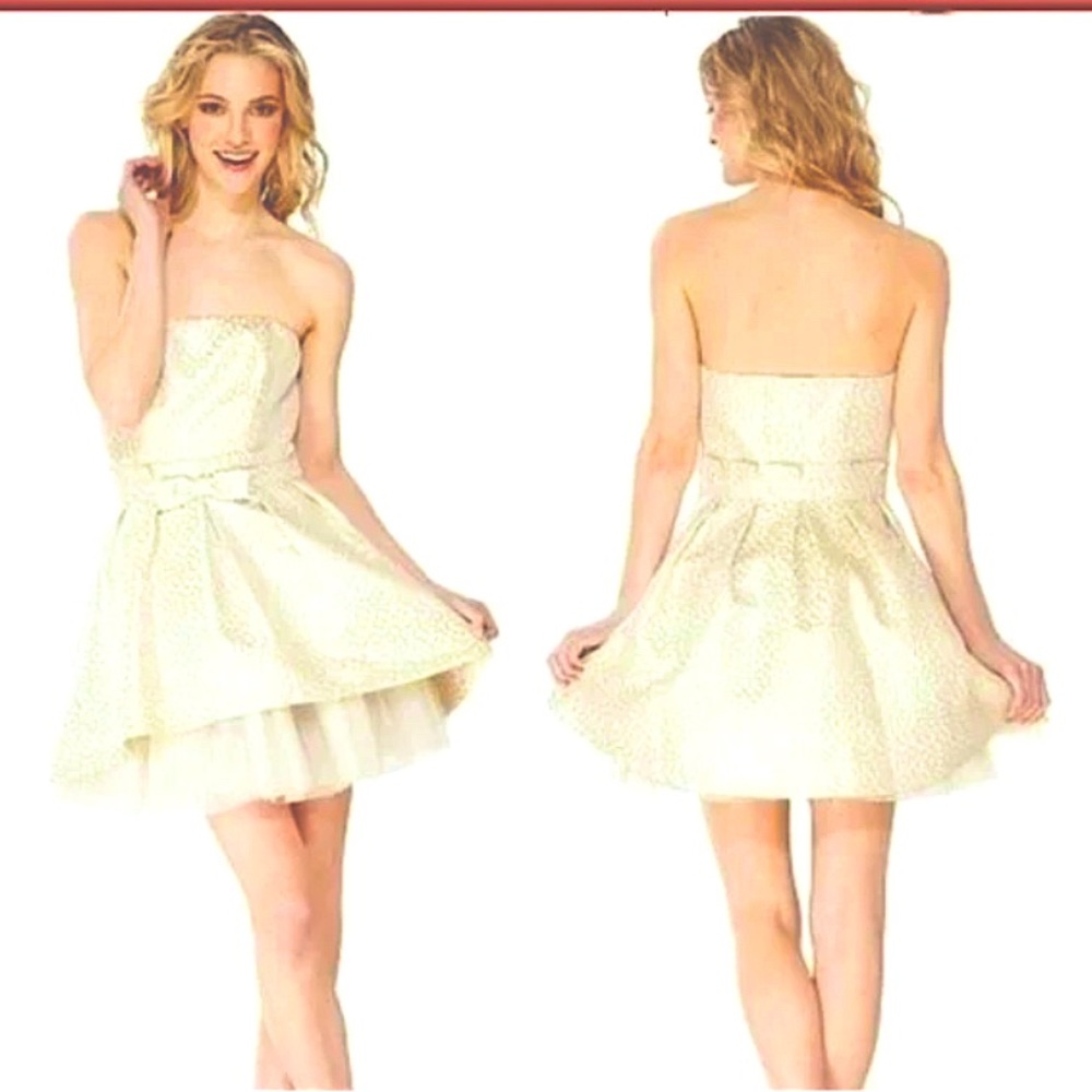 Betsey Johnson Cream Strapless Dress